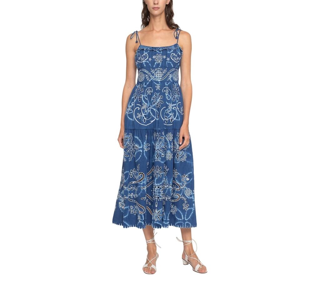 Sea New York Embroidered Blue Liat Dress Size 2